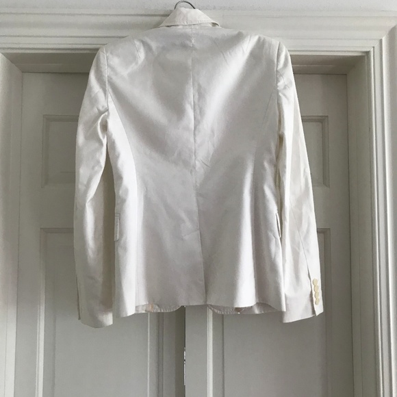 J. Crew White Cotton Blazer Size 0 - Picture 5 of 6